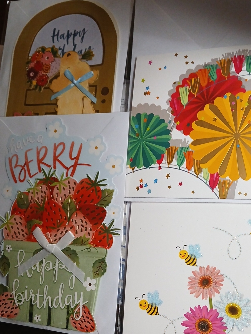 Pop Up Birthday Greeting Cards Strawberry & Floral Designs